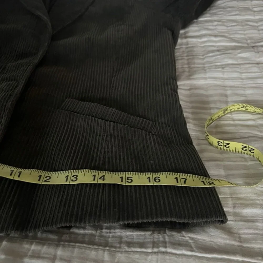 Vintage‎ Liz Claiborne Brown Wide Wale Corduroy Blazer sz 10 Petite Academia Y2K